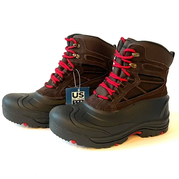 Khombu Brown Suede & Black Thermolite Winter Snow Duck Boots Mens Size 8 NWOB Khombu Nick Brown Synthetic Snow Boots Men main image 4